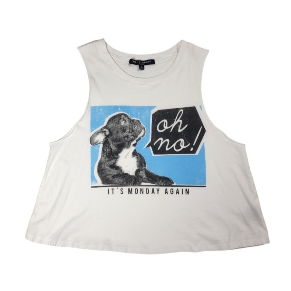 One Clothing Women's French Bulldog "Oh No! It's Monday Again" Tank Top - S